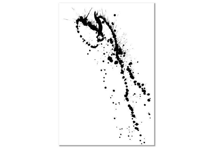 Canvas Abstract Artistry (1-part) - Black and White Composition of Blots