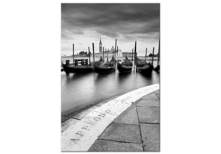 Canvas City by the Water (1-part) - Boats in Black and White Photograph