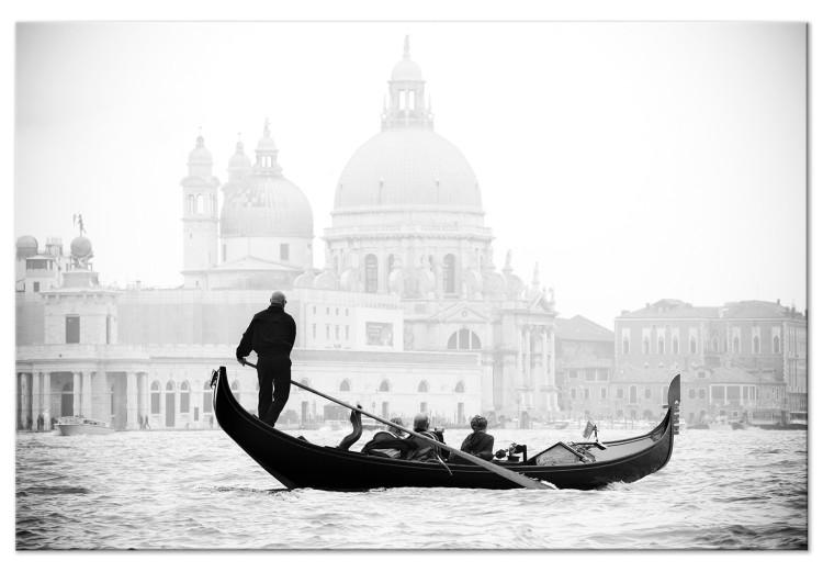 Canvas Encounter with Venice (1-part) - Boat Against Italian Architecture