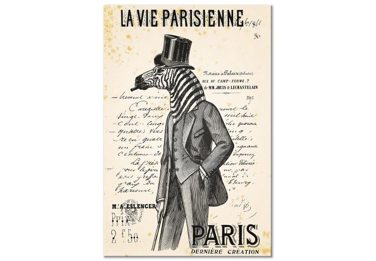 Canvas Parisian Elegance (1-part) - Animal Figure in Retro Style