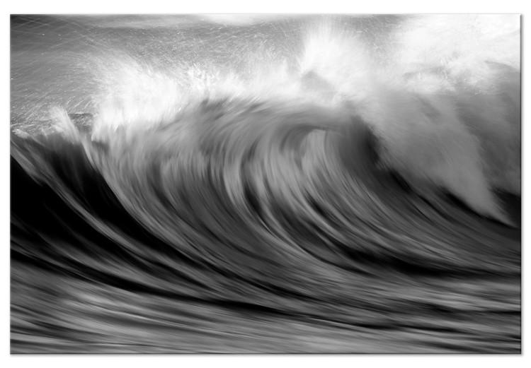 Canvas Power of the Ocean (1-part) - Black and White Photo of Turbulent Waves