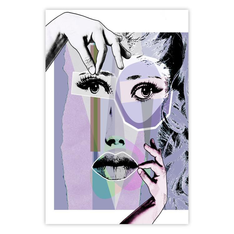Poster Plastic Surgery - abstraction with a woman's face in pop art style
