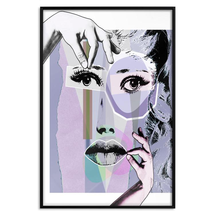 Poster Plastic Surgery - abstraction with a woman's face in pop art style