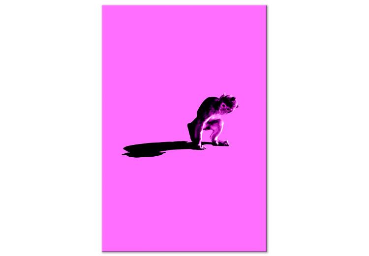 Canvas Shadow of a Pink World (1-part) - Monkey Figure in Striking Color