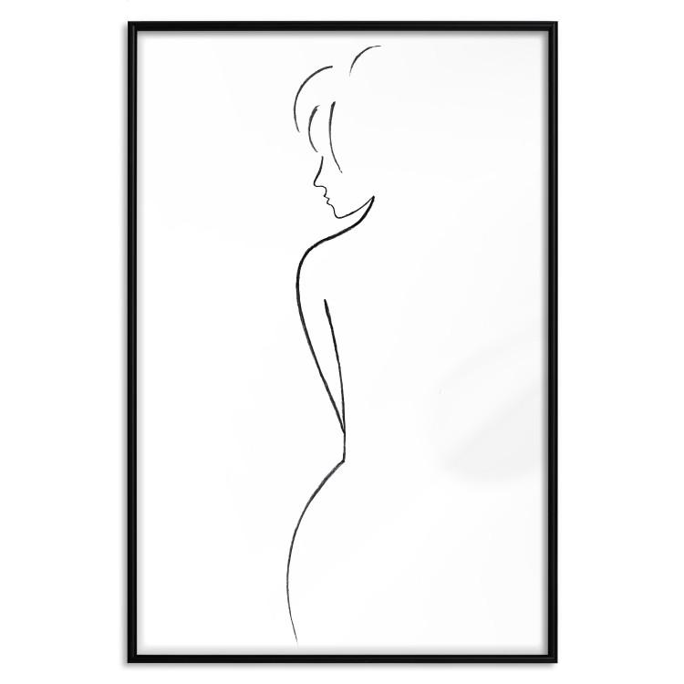 Poster Better Half - black and white minimalist composition with a woman