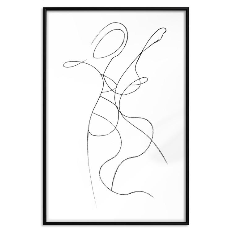 Poster Couple Embrace - black and white romantic composition with lovers