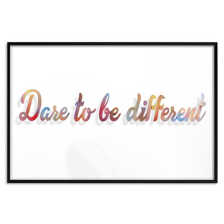 Poster Dare to be different - colorful English texts on a white background