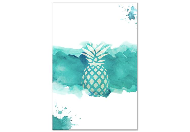 Canvas Fruit of art - pineapple on a blue, watercolour background