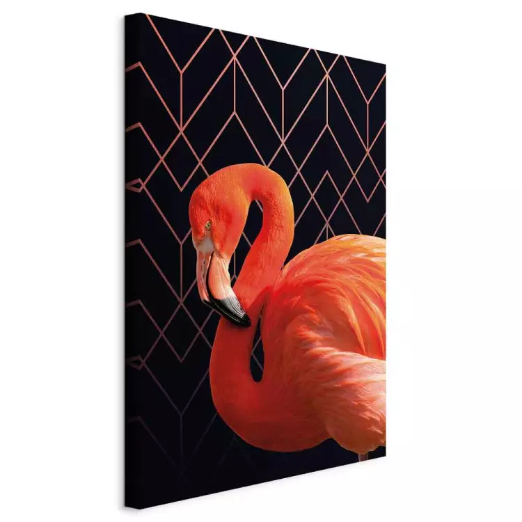 Expressive Bird (1-part) - Flamingo Against Geometric Figures