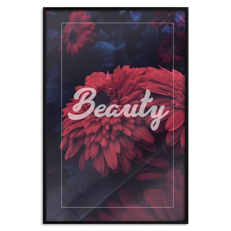 Poster Beauty - composition in dark colors with a bright English text