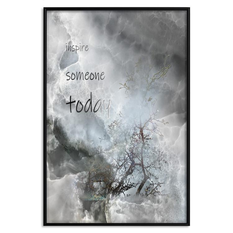 Poster Inspire someone today - abstraction with texts on a marble texture