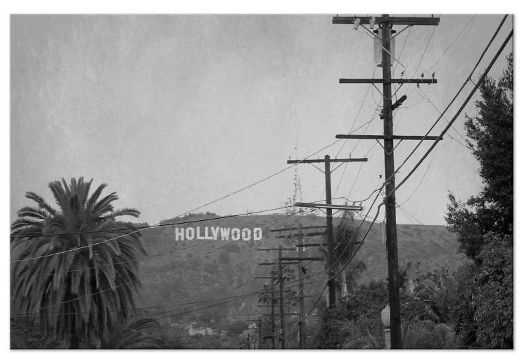 Canvas Hollywood Mountain Photography (1-part) - Black and White City USA