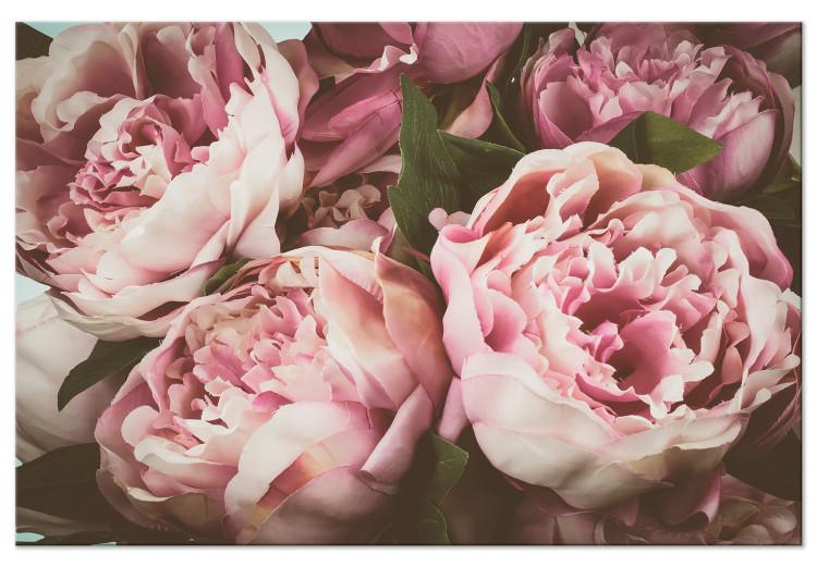 Canvas Bouquet of Pastel Flowers (1-part) - Peonies in Pink Shade