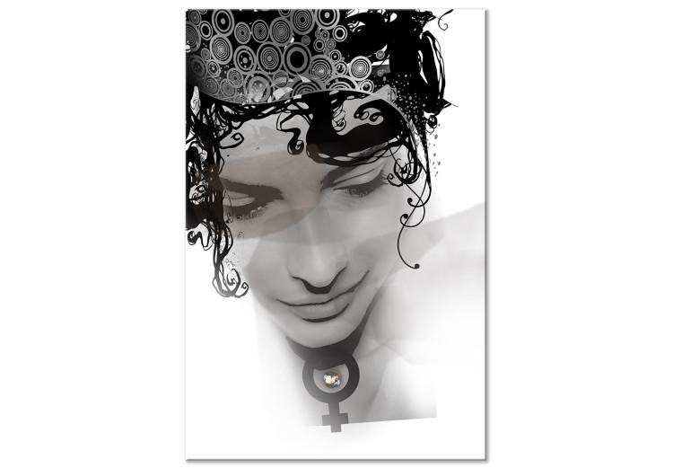 Canvas Symbol of Femininity (1-part) - Face with Black and White Accents