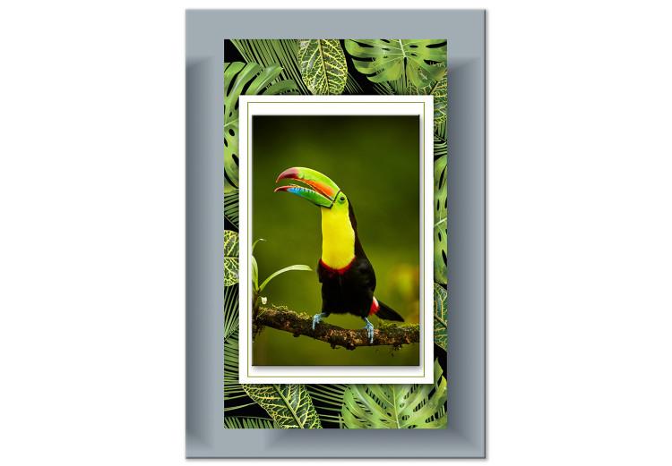 Canvas In the Land of Tropical Leaves (1-part) - Bird Against Jungle Nature