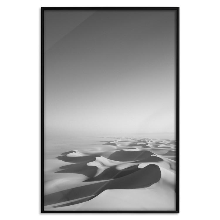 Poster Endless Sahara - black and white landscape amidst dunes and desert sands