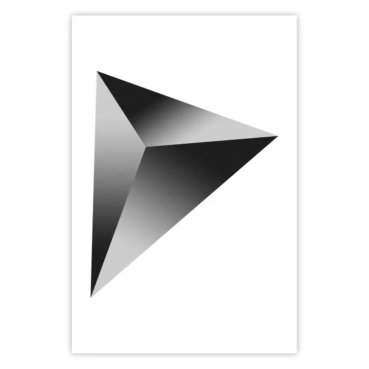 Poster Geometric Solid - simple black and white composition with a convex figure