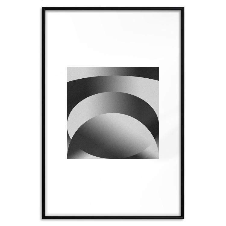 Poster Gradient Shapes - simple black and white geometric abstraction