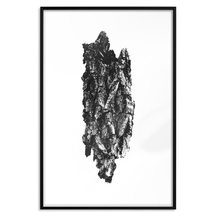 Poster Tree Bark - black and white vertical composition on a solid white background