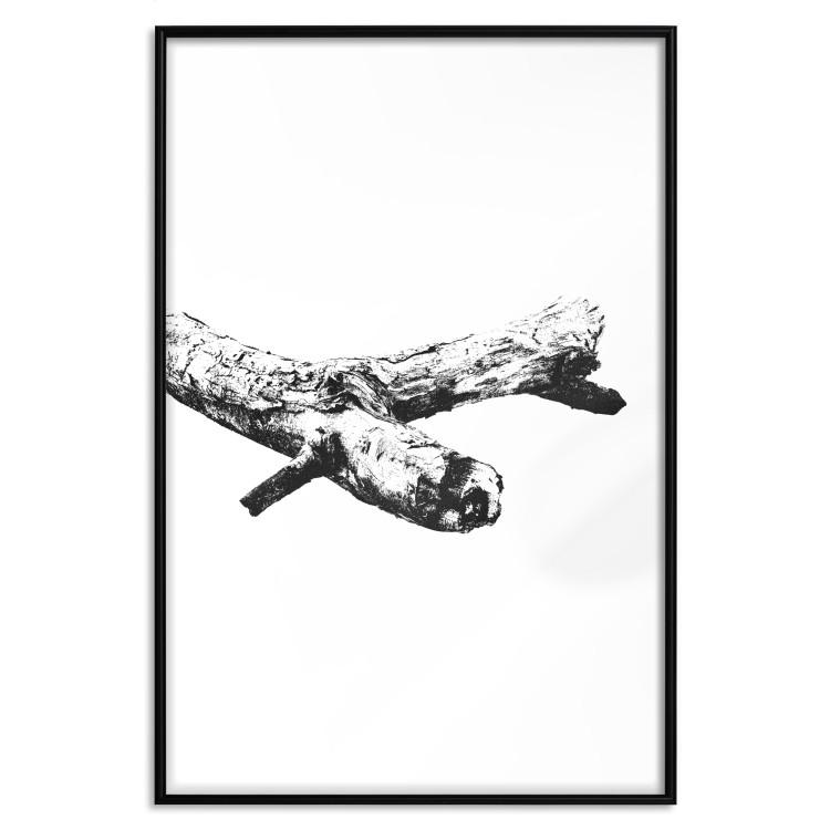 Poster Tree Branch - black and white composition with a dried piece of wood