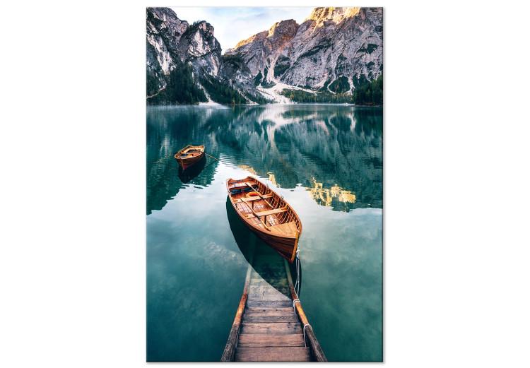 Canvas Boats In Dolomites (1 Part) Vertical