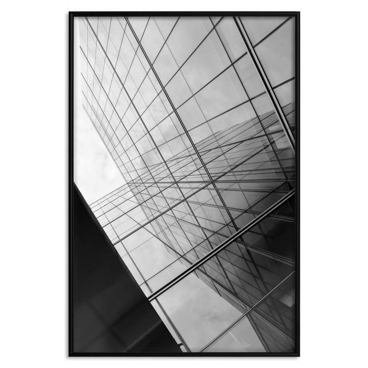 Poster Glass Skyscraper - black and white composition with modern architecture