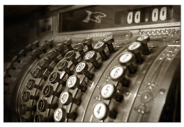 Canvas Vintage storefront - close-up of the buttons of an old cash register