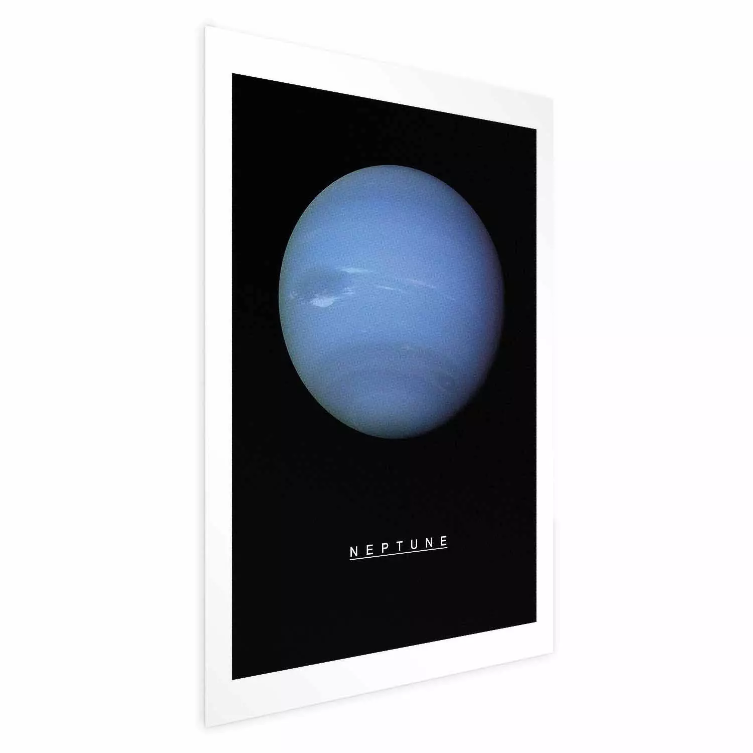 Wall Poster Neptune - blue planet and simple English text against black