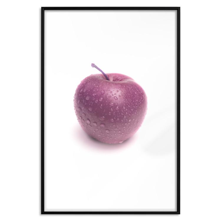 Poster Apple - red fruit with water droplets on a solid white background