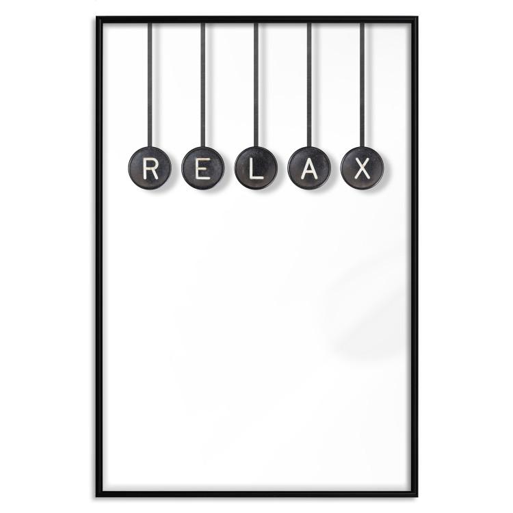 Poster Relax - black and white minimalist composition with English text