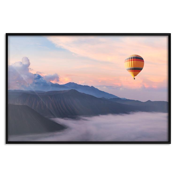 Poster It's Worth Dreaming - picturesque mountain landscape against a backdrop of pink clouds and sky