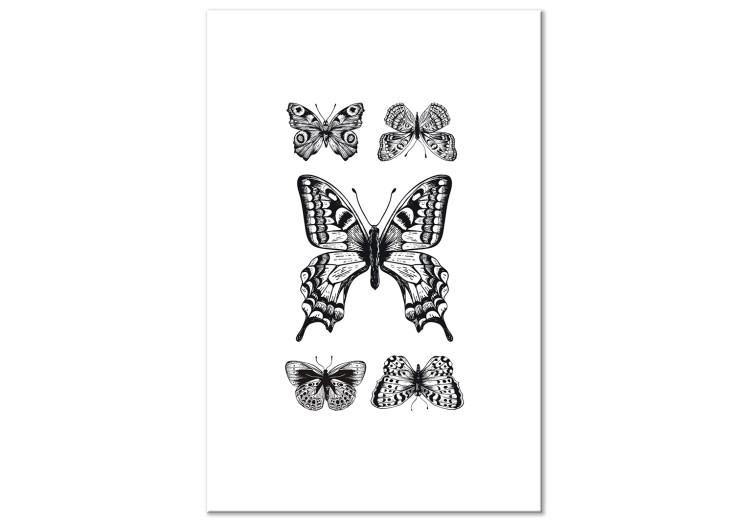 Canvas Five Butterflies (1 Part) Vertical