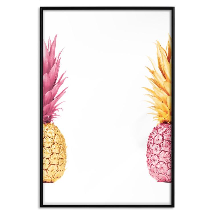 Poster Contrasts - composition with colorful tropical fruits and white background