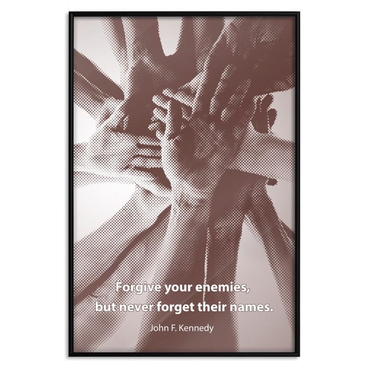 Poster Forgive your enemies - composition with hands and English quote