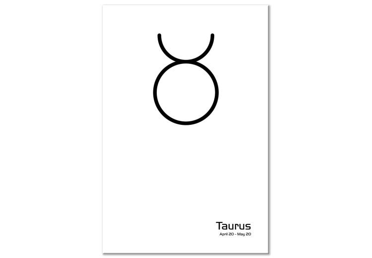 Canvas Taurus sign - modern graphic with an inscription on a white background