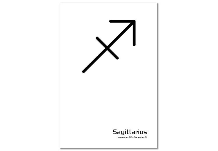 Canvas Sagittarius sign - graphic with an inscription on a white background