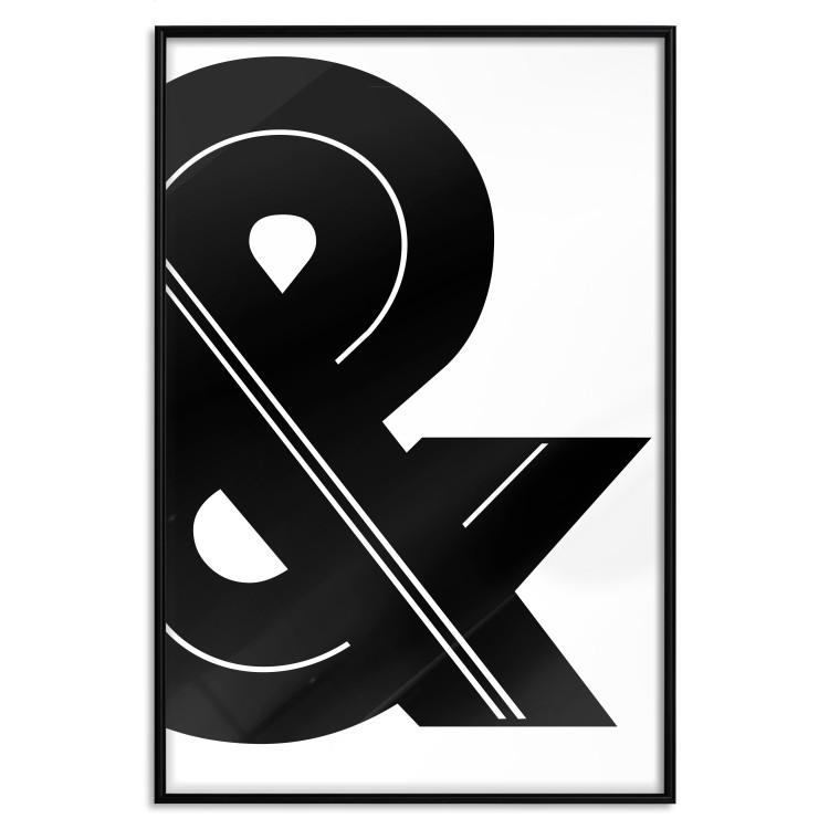 Poster Ampersand - black and white simple composition with a typographic symbol