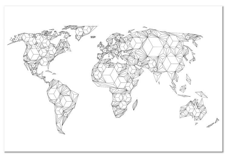 Canvas Continents in Geometric Form (1-part) - Shapes on World Map