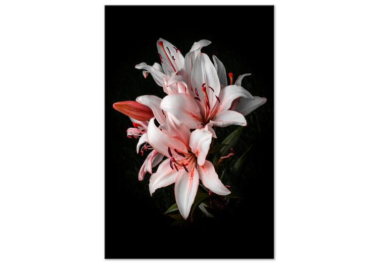 Canvas White Lilies (1-part) - Flower Beauty in Nature's Dim Light