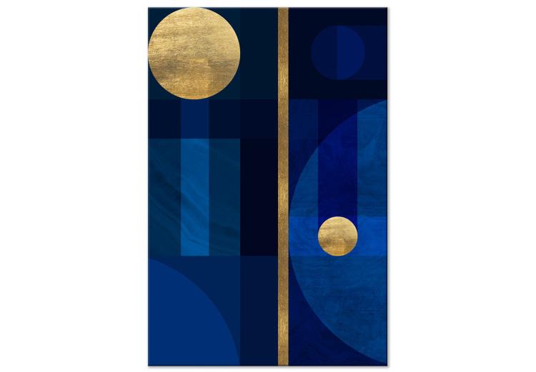 Canvas Golden Circles (1-part) - Geometric Shape in Classic Blue