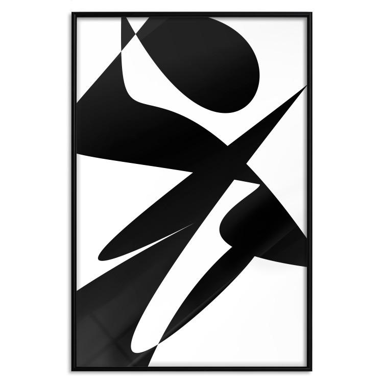 Poster Contrast - black and white modern abstraction with geometric forms