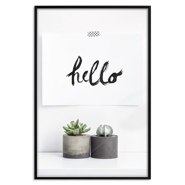 Poster Scandinavian House - composition with potted plants and texts
