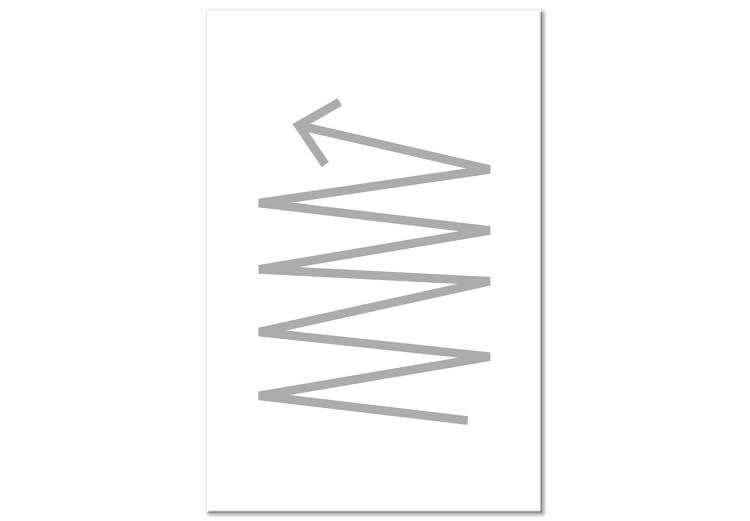 Canvas Zigzag arrow - simple, gray pattern on a minimalist, white background