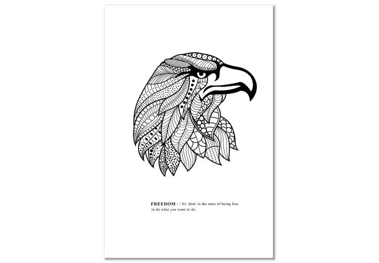 Canvas Graphic eagle - patterned bird with the word ''Freedom'' in black