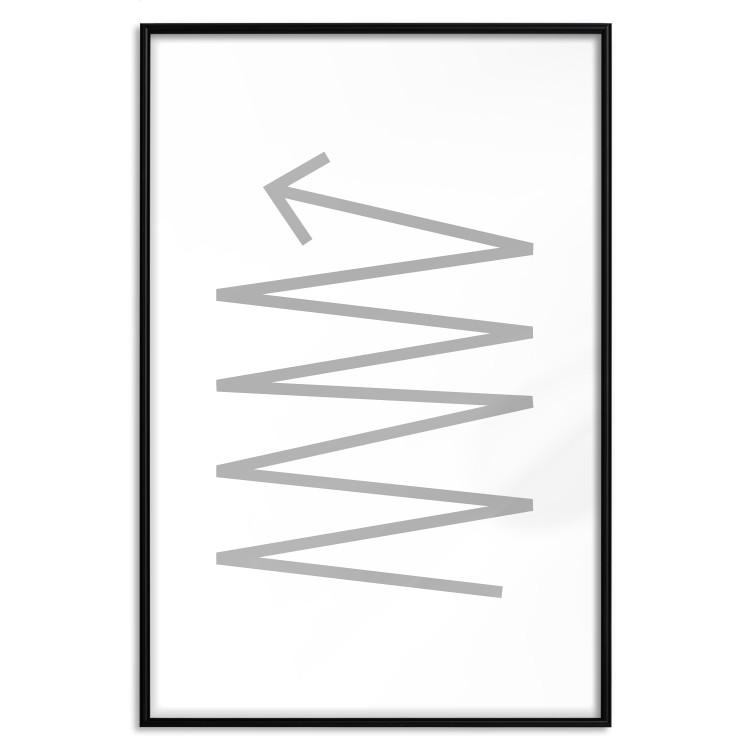 Poster Zigzag - minimalist black and white abstraction with arrow pattern
