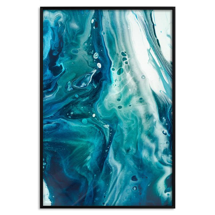 Poster Ocean's Threat - abstraction with water in various shades of blue