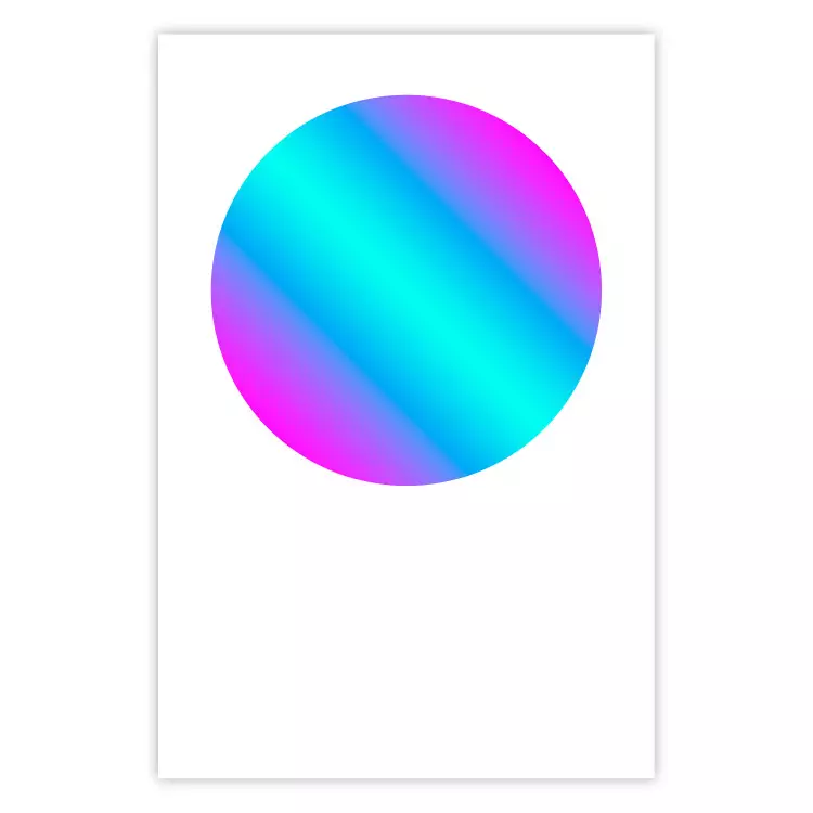 Poster Gradient in a Circle - geometric multicolored composition on white background