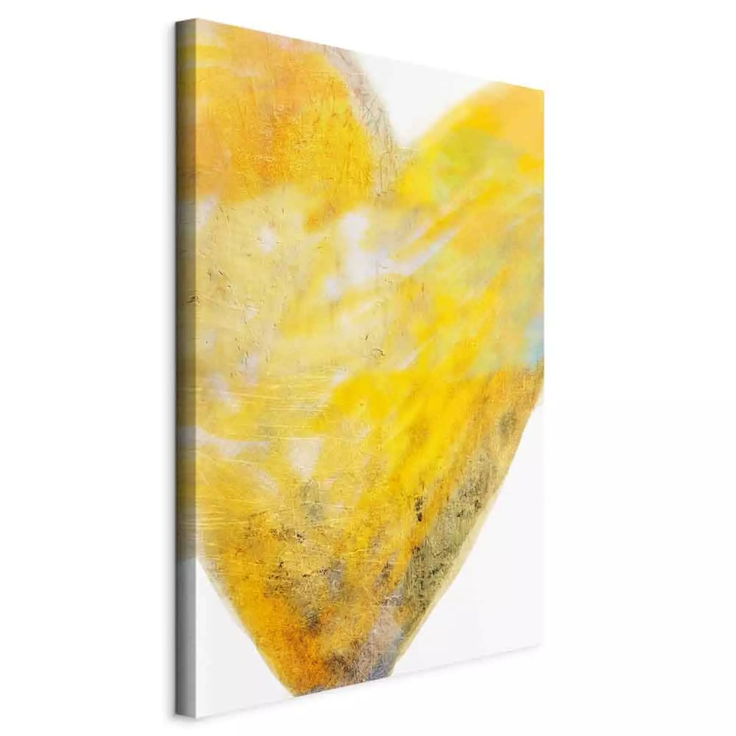 Canvas Art Print Painted with Heart - Art of Love in Yellow Hue