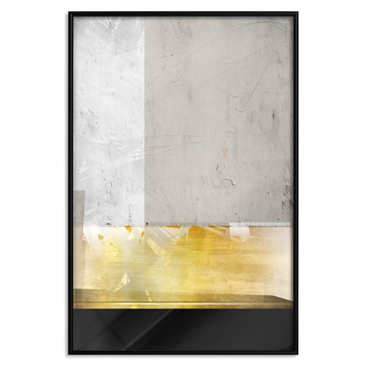 Poster Geometric Metropolis - modern abstraction with gold on concrete