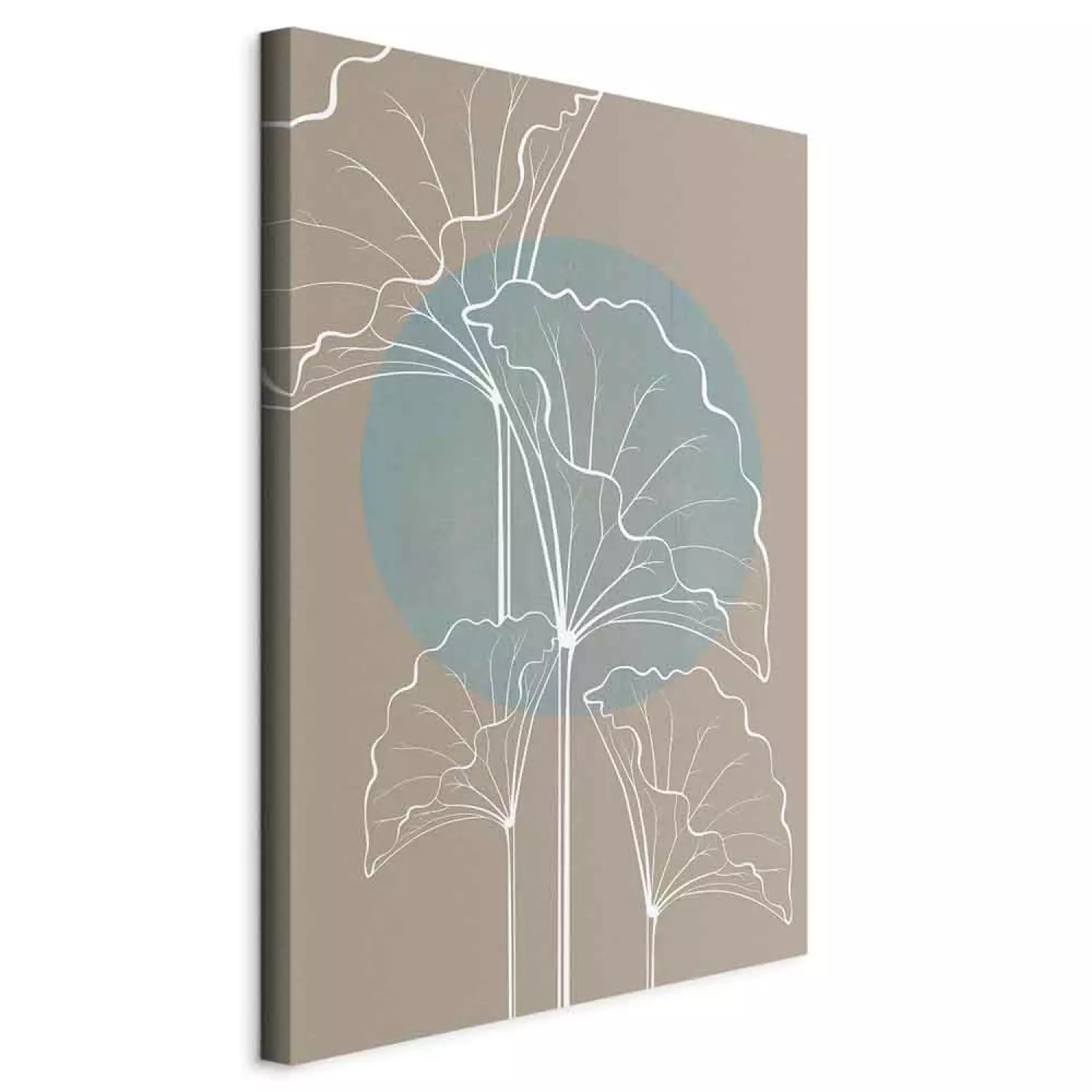 Canvas Art Print Floral Harmony - Plant Motif in Japandi Style